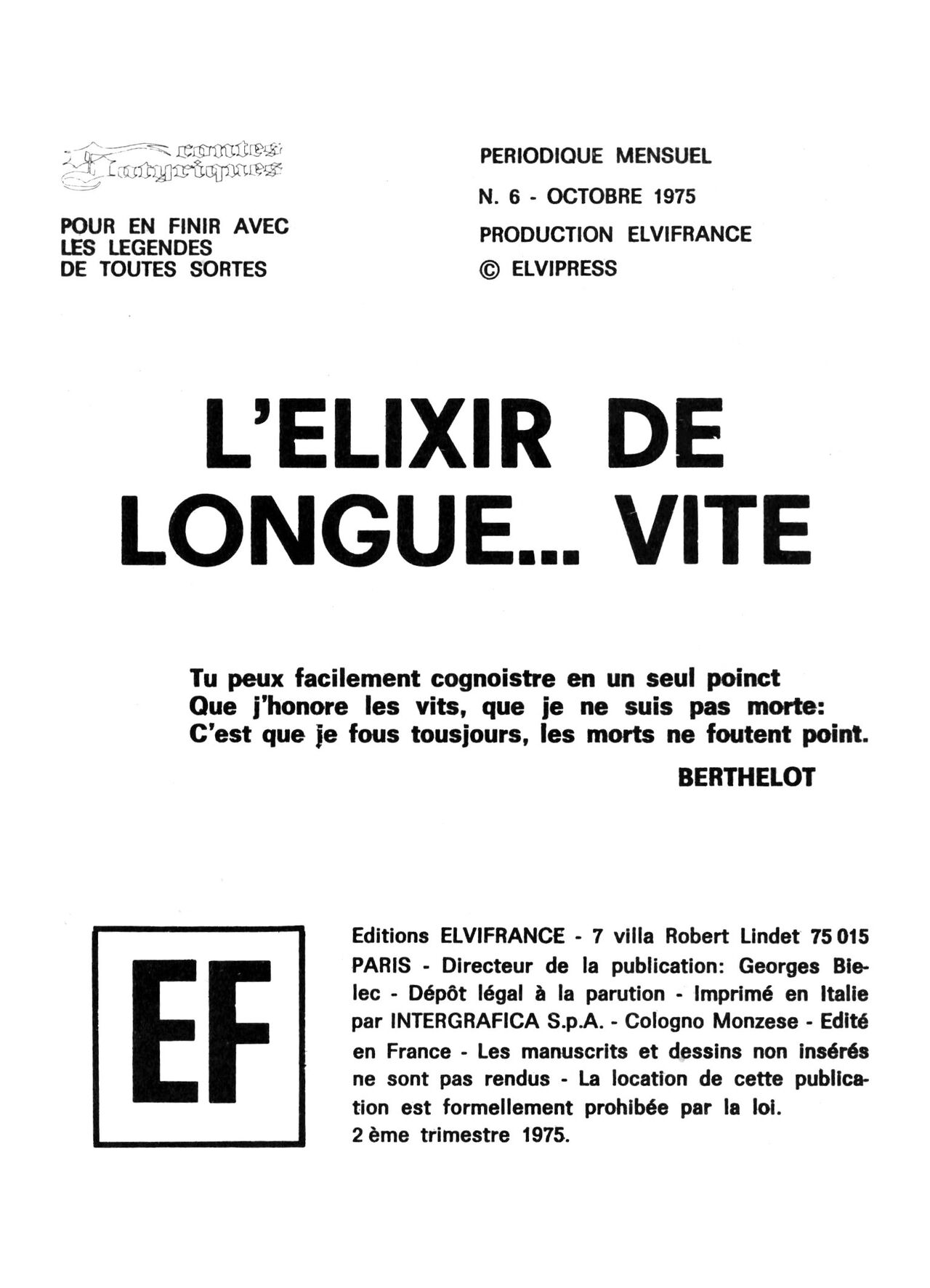 Lelixir de longue vite numero d'image 3