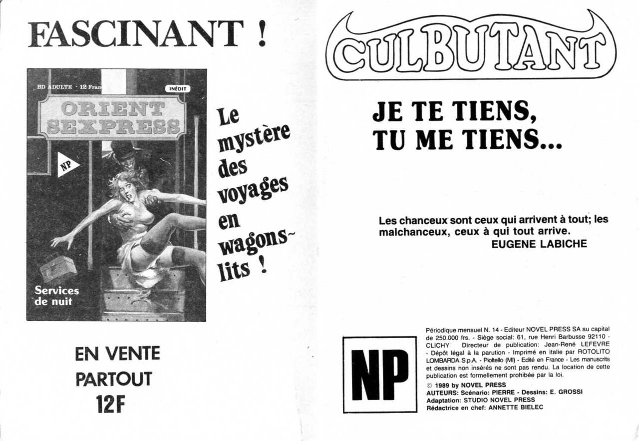 PFA - Novel press - Culbutant 14 Je te tiens, tu me tiens ... numero d'image 1