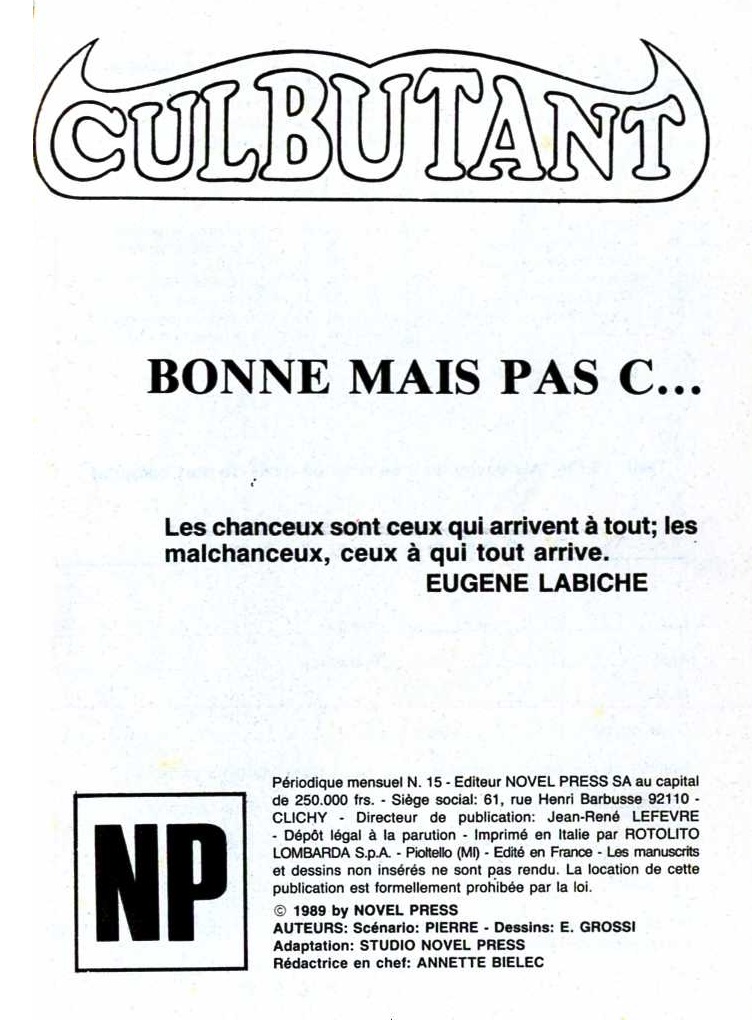 PFA - Novel press - Culbutant 15  Bonne mais pas c... - b A tous les coups lon gagne numero d'image 2