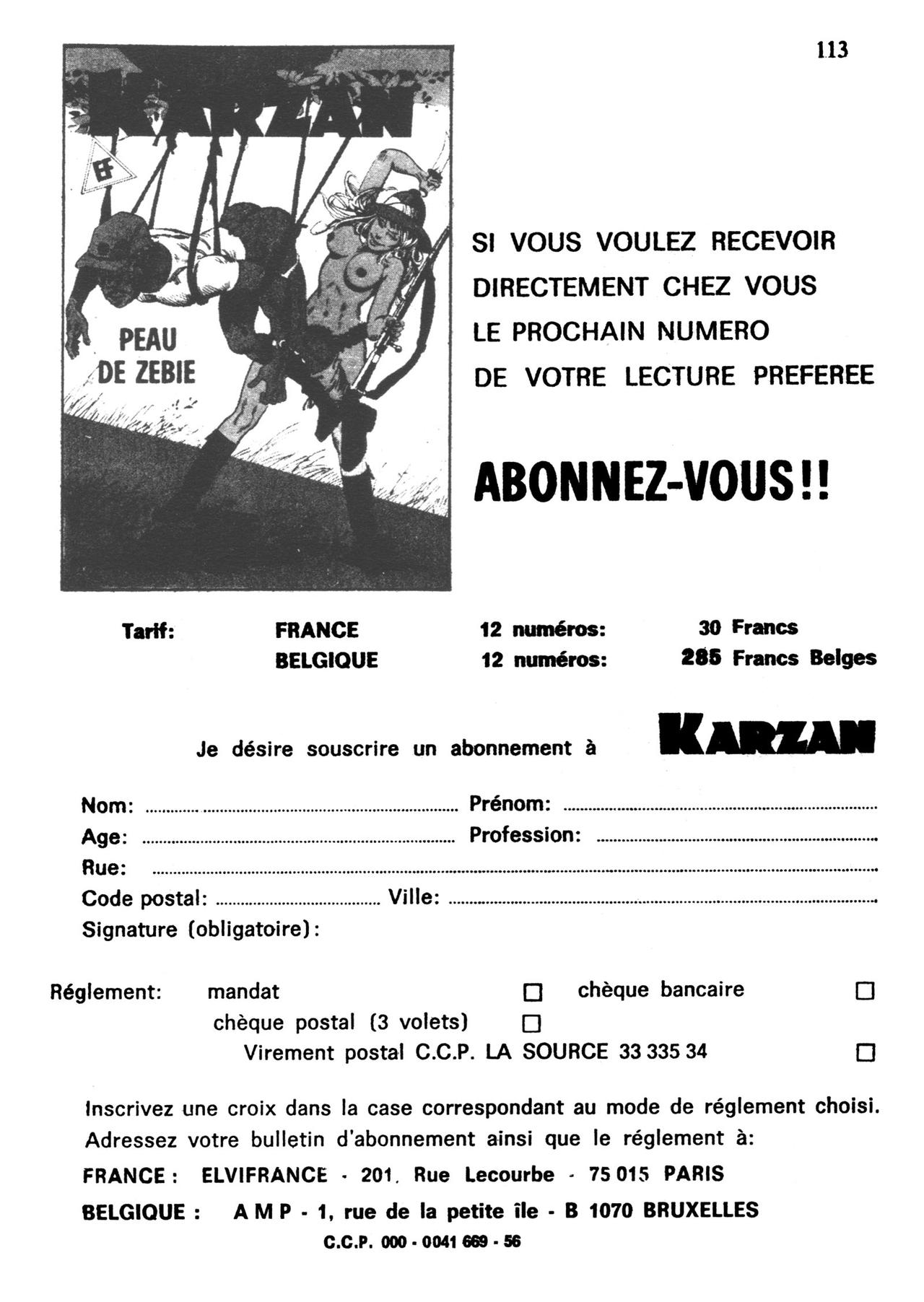 Elvifrance - Karzan - 06 - Février 1977 numero d'image 112