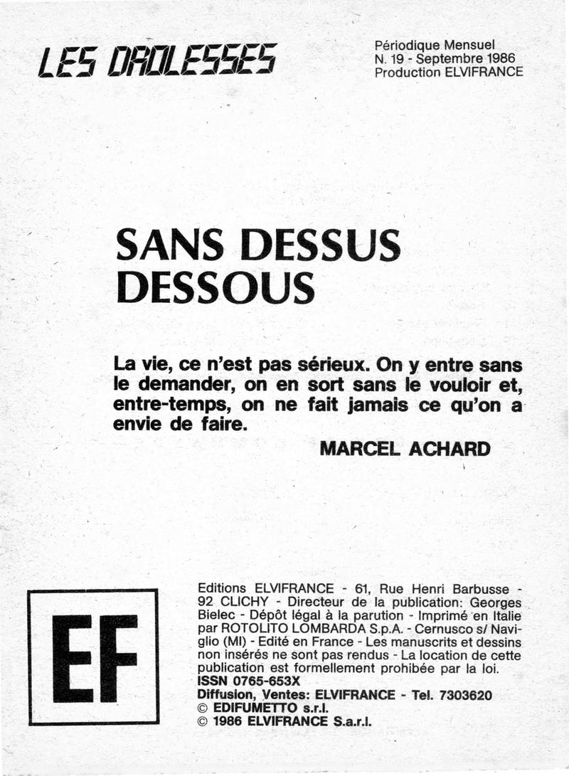 Elvifrance - Les drolesses - 019 - Sans dessus dessous numero d'image 2