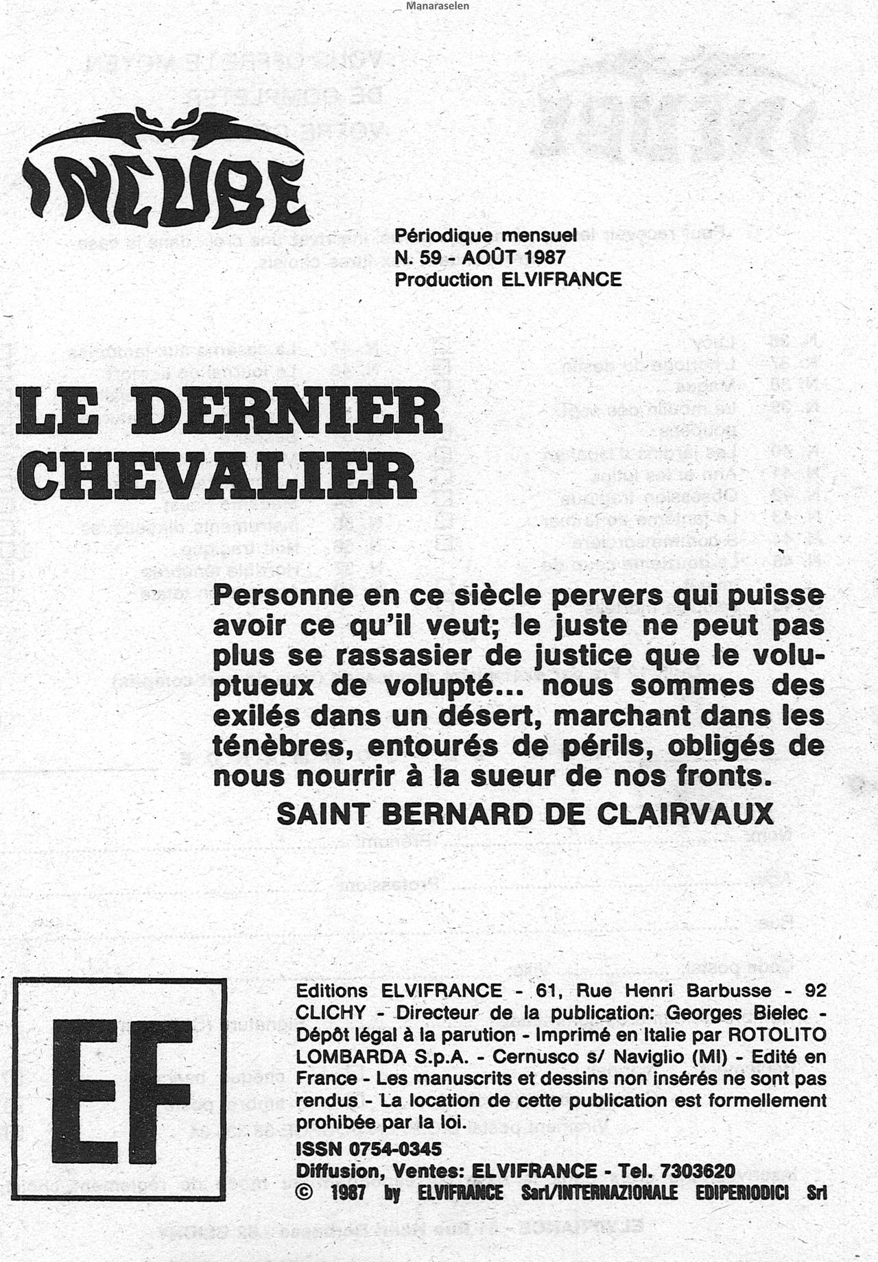 Elvifrance - Incube - 059 - Le dernier chevalier numero d'image 2