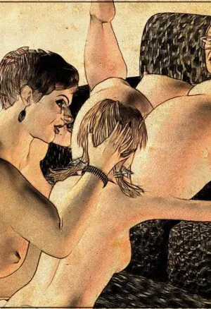 EROTIC FACE SITTING DRAWING 2