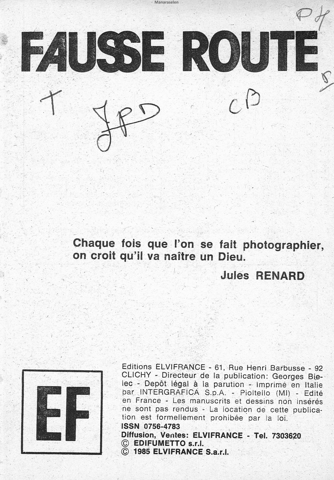 Elvifrance - Histoires noires - 084 - Fausse route numero d'image 2