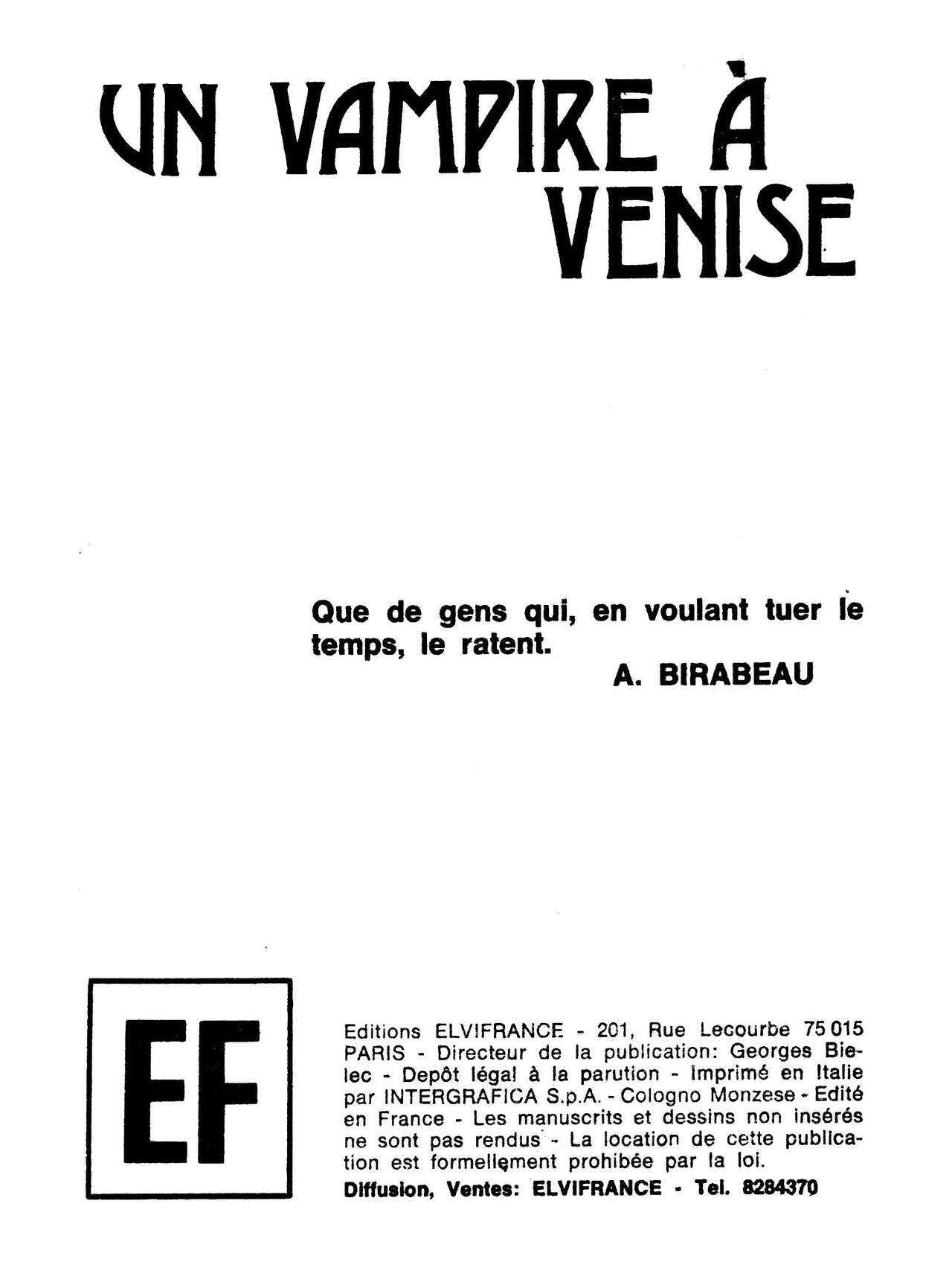 Série Bleue Hors-Série 10 - Un vampire à Venise numero d'image 3